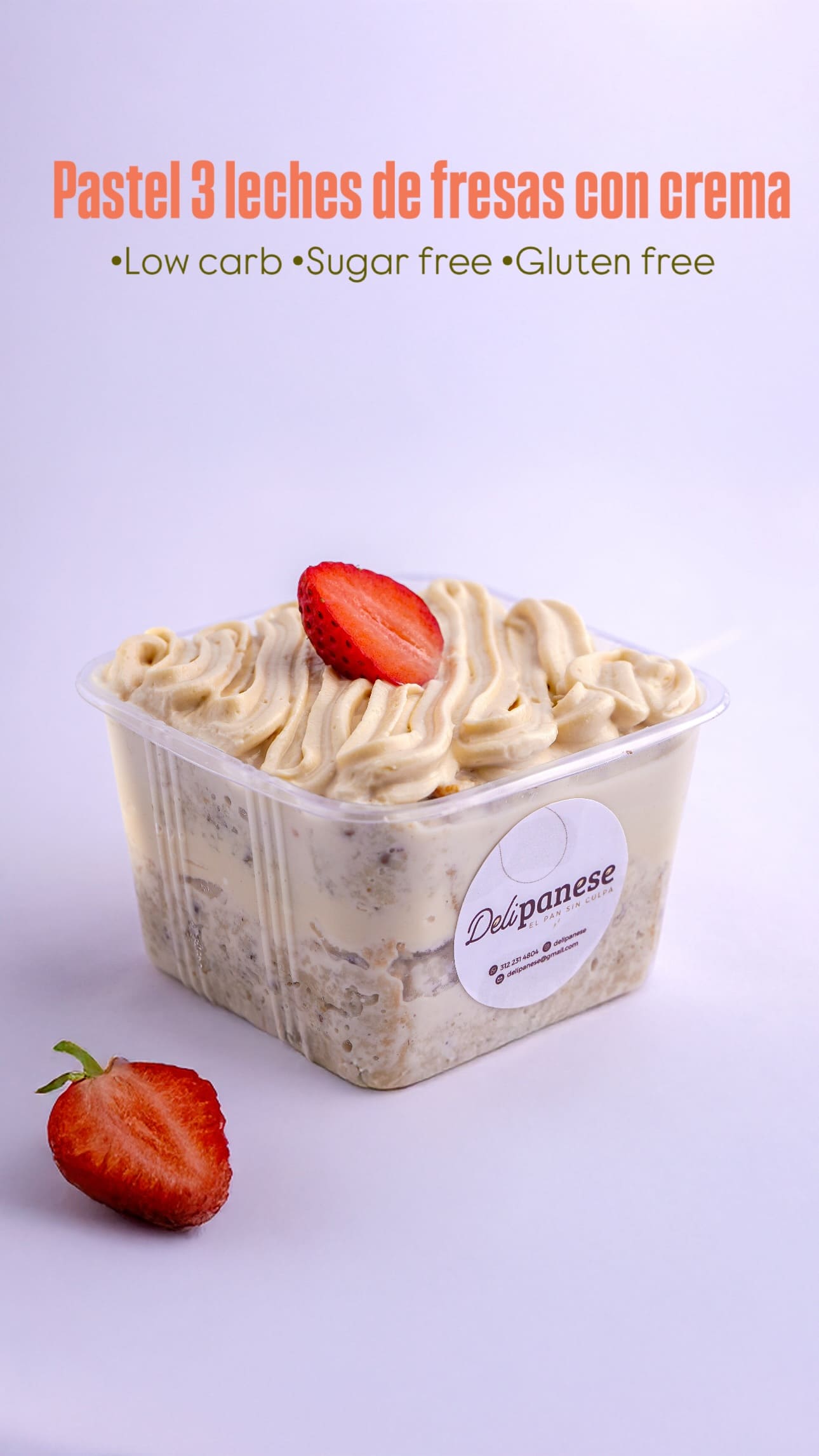 Pastel 3 leches Fresas con crema